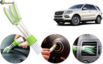 Selifaur W254 Multipurpose Microfiber Double Sided Car AC Window Cleaning Brush Benz ML350 Microfibre, Plastic Wet and Dry Brush(White, Green)