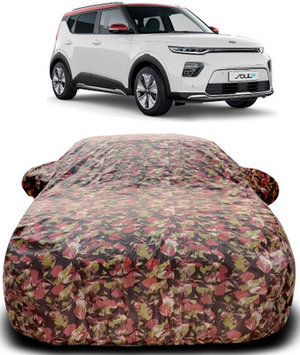 APNEK Car Cover For Kia Soul EV (With Mirror Pockets)(Green, Red)
