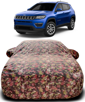 Gavya Car Cover For Jeep Compass Facelift (With Mirror Pockets)(Green, Red)