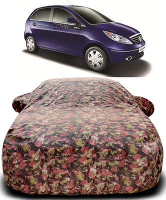 Gavya Car Cover For Tata Vista Tech (With Mirror Pockets)(Green, Red)