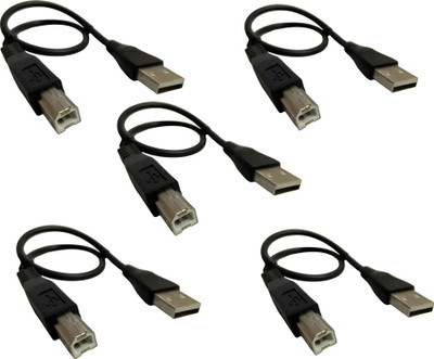 Auslese Micro USB Cable 2 A 0.3 m USB Cable for Arduino 30cm Micro USB Cable (Compatible with Arduino UNO, Arduino Mega, Pack of 5)(Compatible with Printer, UNO, MEGA, Black)