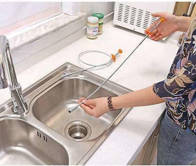 Vaishnavi Express Drain Catcher |Sink Cleaning Stick |Hair Catching |Sink Overflow Drain Cleaning |Drain Clog Water Pipe |Sink Cleaner Snake Unblocked Kitchen Bath Rod Hair Remover Multi-purpose Plunger Crystal Drain Opener(1)
