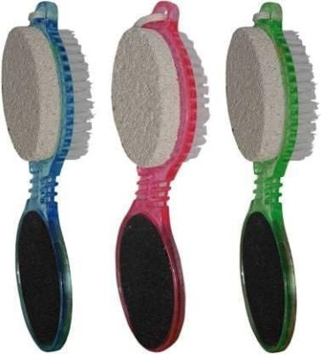 twirey 4 in 1 Foot File With Pedicure Brush Multi Use Pedicure Paddle Brush (Clean Scrub File and Buff) Pedicure Tool Pedicure Brush For Feet Foot Scrub (Pack of 3)