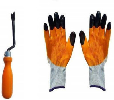IAGT Gardening Tools Hand Weeder & Garden 1, Pair Gloves Garden Tool Kit(2 Tools)