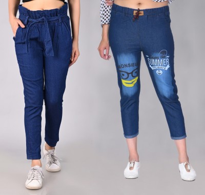 Shradha Creation Regular Women Dark Blue Jeans(Pack of 2)