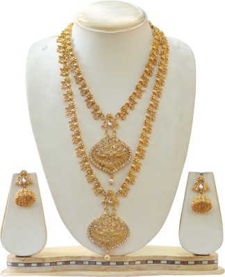 Ethnicking Alloy Gold-plated White Jewellery Set(Pack of 1)