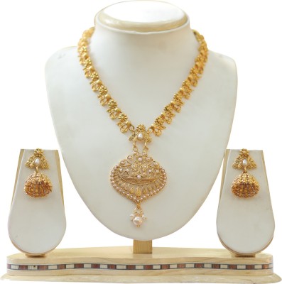 Ethnicking Alloy Gold-plated White, Gold Jewellery Set(Pack of 1)