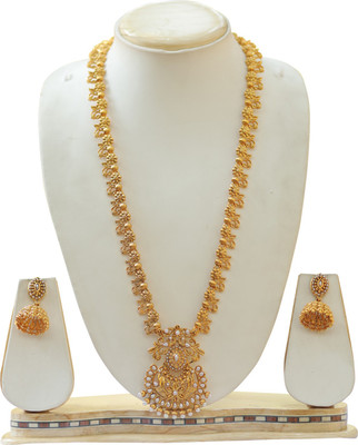 Swarajshop Alloy Gold-plated White, Gold Jewellery Set(Pack of 1)