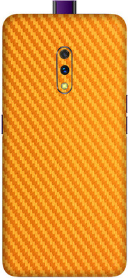 OggyBaba Realme X, Phone Back side Protector and Camera Protector Mobile Skin(Ultra Super Golden Carbon-Fiber Skin Matte Finish)
