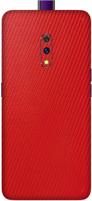 OggyBaba Realme X, Phone Back side Protector and Camera Protector Mobile Skin(Ultra Super Red Carbon-Fiber Skin Matte Finish)