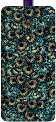 OggyBaba Realme X, Phone Back side Protector and Camera Protector Mobile Skin(Ultra Super Peacock-Feather Glitter Skin Matte Finish)