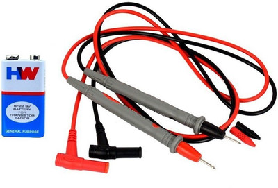 Qualigen 1000 Volt 20 Amp Universal Multimeter Lead Probes Plug Test Cable Wire Pen Thin Tip Needle for Multi Meter, Clamp Meter, Volt Meter, Electronic Work with Ultra Fine Imported High Quality Super Softer Antifreezing Silicon Probe With 6f22 9v battary Digital Multimeter(Multicolor 2000 Counts)