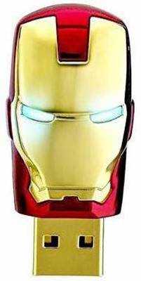HIVAGI Iron Man The Avengers USB Flash Drive with LED Blue Light, Red 32 GB Pen Drive