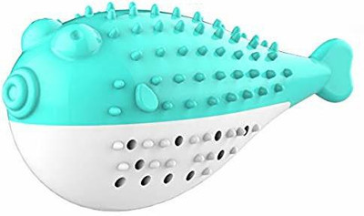Emily Pets Pufferfish Shape Catnip toys for Cats Toothbrush Toy with Built-in Bell Plastic Tough Toy For Dog & Cat