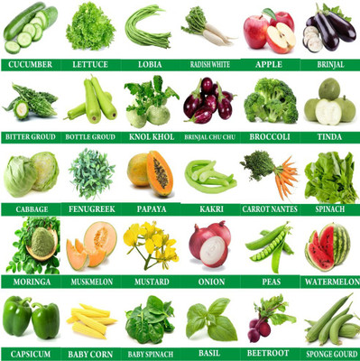 Greenery Hub Vegetables Seeds Combo For Growing Vegetables 30 Varieties Combo Pack Seed(30 per packet)
