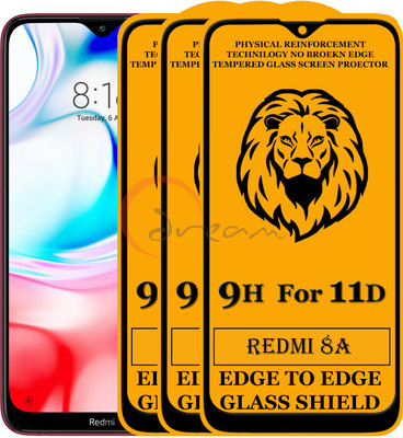 Pluto Edge To Edge Tempered Glass for Redmi 8a (Anti-Fingerprint,Zero Bubble,9H Hardness)(Pack of 2)