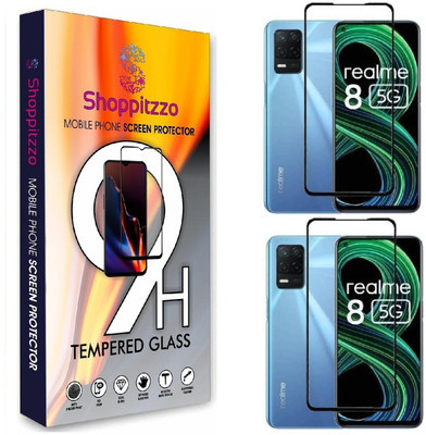 Shoppitzzo Edge To Edge Tempered Glass for realme 8 5G-( 2021)/NeoShield Tempered Glass/Full Screen Coverage-Edge to Edge/9H(Pack of 2)