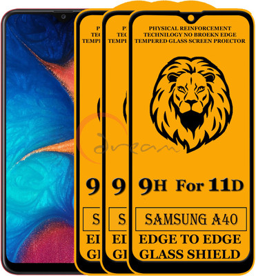 11D Edge To Edge Tempered Glass for Samsung Galaxy A40 (Anti-Fingerprint,Zero Bubble,9H Hardness)(Pack of 2)