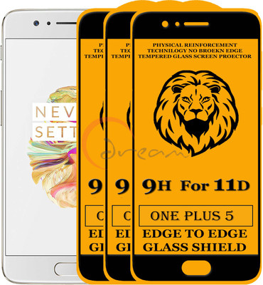 Dream Edge To Edge Tempered Glass for One Plus 5 (Anti-Fingerprint,Zero Bubble,9H Hardness)(Pack of 3)