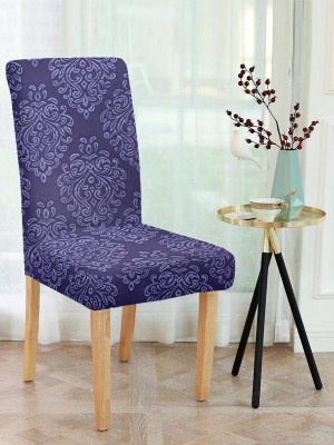 Cortina Polyester Damask Chair Cover(Purple Pack of 6)