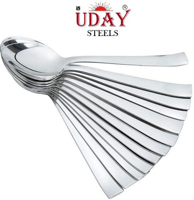 UDAY STEELS Stainless Steel Dessert Spoon Set(Pack of 12)