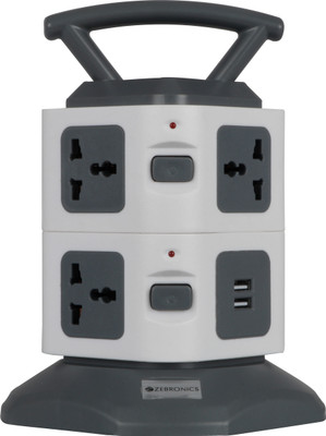 ZEBRONICS ZEB-TS3320USB 7  Socket Extension Boards(White, 2.8 m, With USB Port)