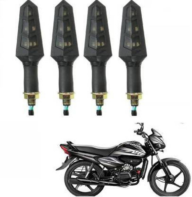 QZ DEVICE Front, Rear LED Indicator Light for Hero Splendor, Universal For Bike(Yellow)