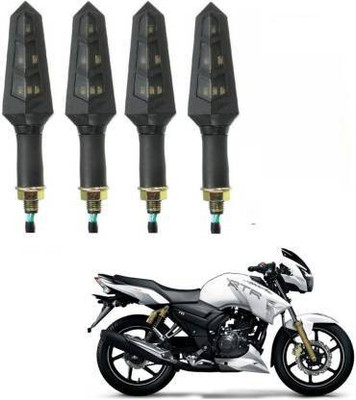 PECULIAR ZONE Front, Rear LED Indicator Light for TVS Apache RTR 180, Universal For Bike(Yellow)