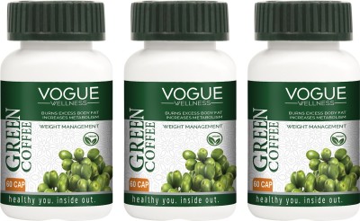 Vogue Wellness Green Coffee Capsule for Weight Manage, Increase Metabolism & Burns Fat(3 x 60 Capsules)