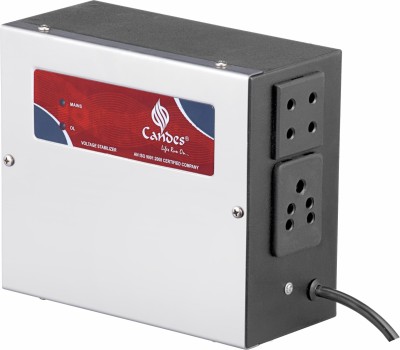 Candes 0390-SS Stabilizer for LED TV Upto 63inch+ Set Topbox 100% Copper Working Range 90V-300V(Grey)