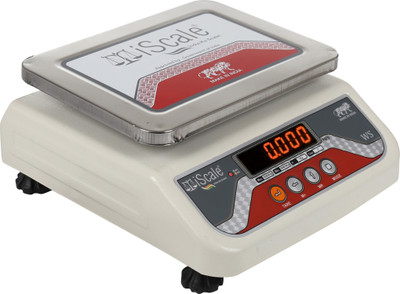 iScale i-03 10kg x 1 g Digital Table Top Weighing Scale with Front and Back Red Double Display, Small Stainless steel pan size 7x9 inches for General stores and Commercial Purposes Weighing Scale(Multicolor)