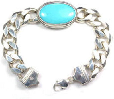 ruby collection Stone Turquoise Silver Bracelet