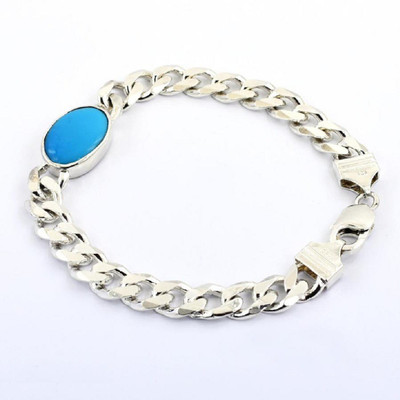 VIANSH Stone Turquoise Silver Bracelet