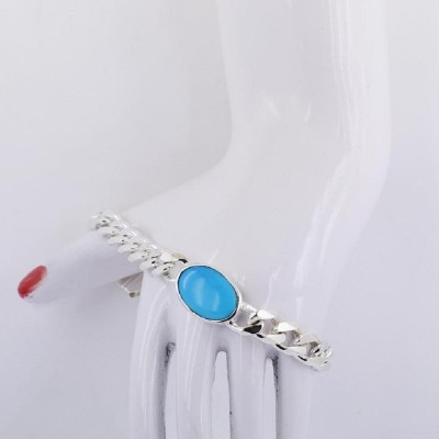 Jaipur Gemstone Stone Turquoise Silver Bracelet