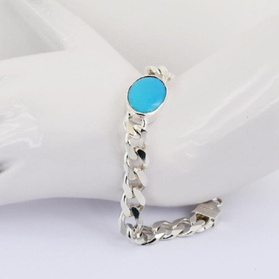 ruby collection Stone Turquoise Silver Bracelet