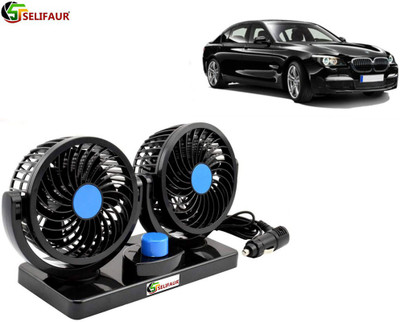 Selifaur F32 - Mitchell 12V DC Electric Car Fan for Dashboad 360 Degree Rotatable Dual Head Car Auto Cooling Air Fan BMW 730d Car Interior Fan(12 V)