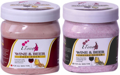 I TOUCH HERBAL Wine And Beer Pack 500 Ml + Wine And Beer Scrub 500 Ml ( Pack Of 2 x 500 Ml )(2 Items in the set)