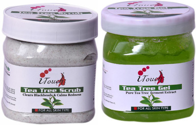 I TOUCH HERBAL Tea Tree Scrub 500 Ml + Tea Tree Gel 500 Ml ( Pack Of 2 x 500 Ml )(2 Items in the set)