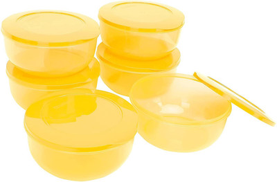 Cutting EDGE Plastic Utility Container  - 1950 ml(Pack of 6, Yellow)