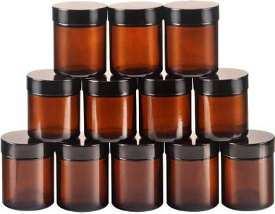 HOMEOTRADE Glass Utility Container  - 50 ml(Pack of 12, Multicolor)