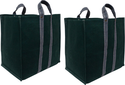 Vertex Grocery Bag Canvas Heavy Duty Shopping Bag Waterproof Storage Bag- Pack of 2 Pack of 2 Grocery Bags(Green)