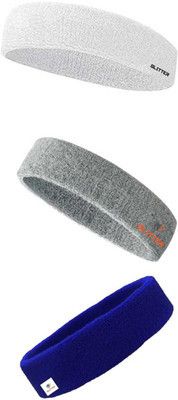 Glitter Non Slip Moisture Wicking Work Out Cotton Headband For Men's & Women's Headband Head Support(White, Grey, Blue)