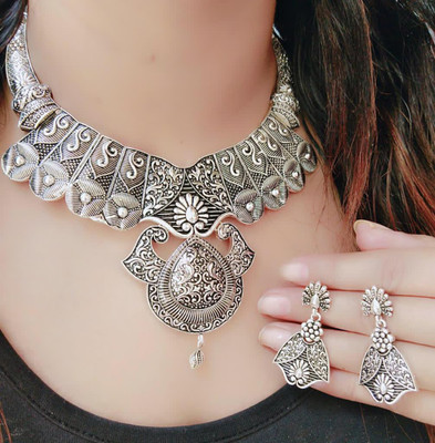 murlidhar creation Oxidised Silver, Copper Copper Silver Jewellery Set(Pack of 1)