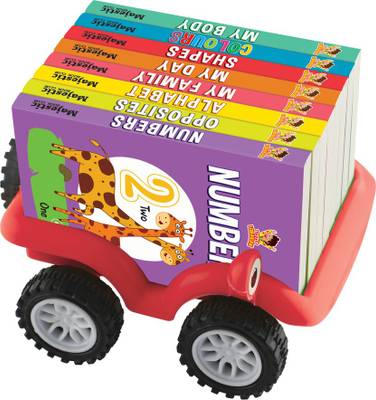 THE BOOK TREE MY FIRST LEARNING LIBRARY - SET OF 8 BOOKS WITH BEAUTIFUL CAR , PRESCHOOL PICTURE BOOKS , GIFT PACK FOR KIDS , ABC BOOKS FOR KIDS  (Red)