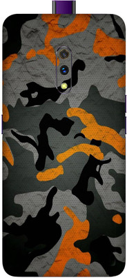 OggyBaba Realme X, Phone Back side Protector and Camera Protector Mobile Skin(Ultra Super Camouflage-Orange Skin Matte Finish)