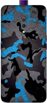 OggyBaba Realme X, Phone Back side Protector and Camera Protector Mobile Skin(Ultra Super Camouflage-Blue Skin Matte Finish)