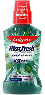 Colgate Maxfresh Plax Antibacterial Mouthwash, 24/7 Fresh Breath - Fresh Mint(500 ml)