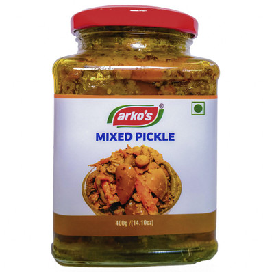 ARKOS Homemade Mixed Pickle Mixed Vegetable Pickle(400 g)