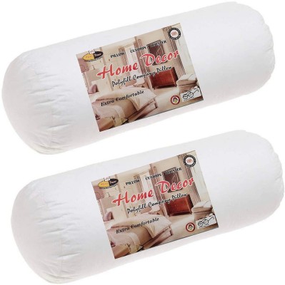 Decor ROUND FIBRE BOLSTER PACK OF 2 NECK&BACK SUPPORT Polyester Fibre Solid Bolster Pack of 2(Multicolor)