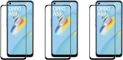 ISAAK Edge To Edge Tempered Glass for OPPO A54 Edge to Edge, Full Glue, 11D Tempered Glass(Pack of 3)